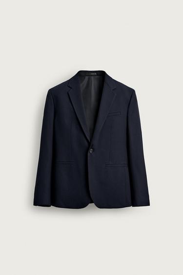 WOOL BLEND SUIT BLAZER - Navy blue by Zara