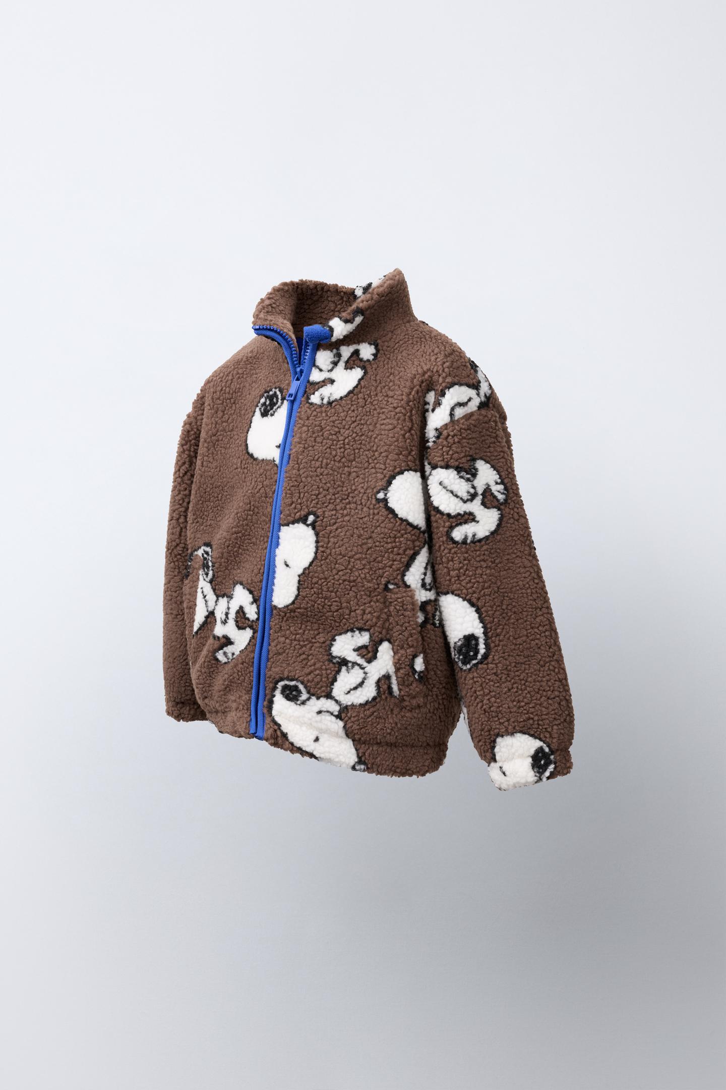 Детская куртка Zara Snoopy Peanuts™ Shearling-Effect, цвет: Коричневый — фото 3