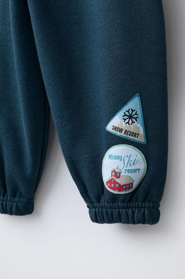PANTALON DE JOGGING FLOCAGE MICKEY MOUSE © DISNEY - Bleu pétrole de Zara - Image 3