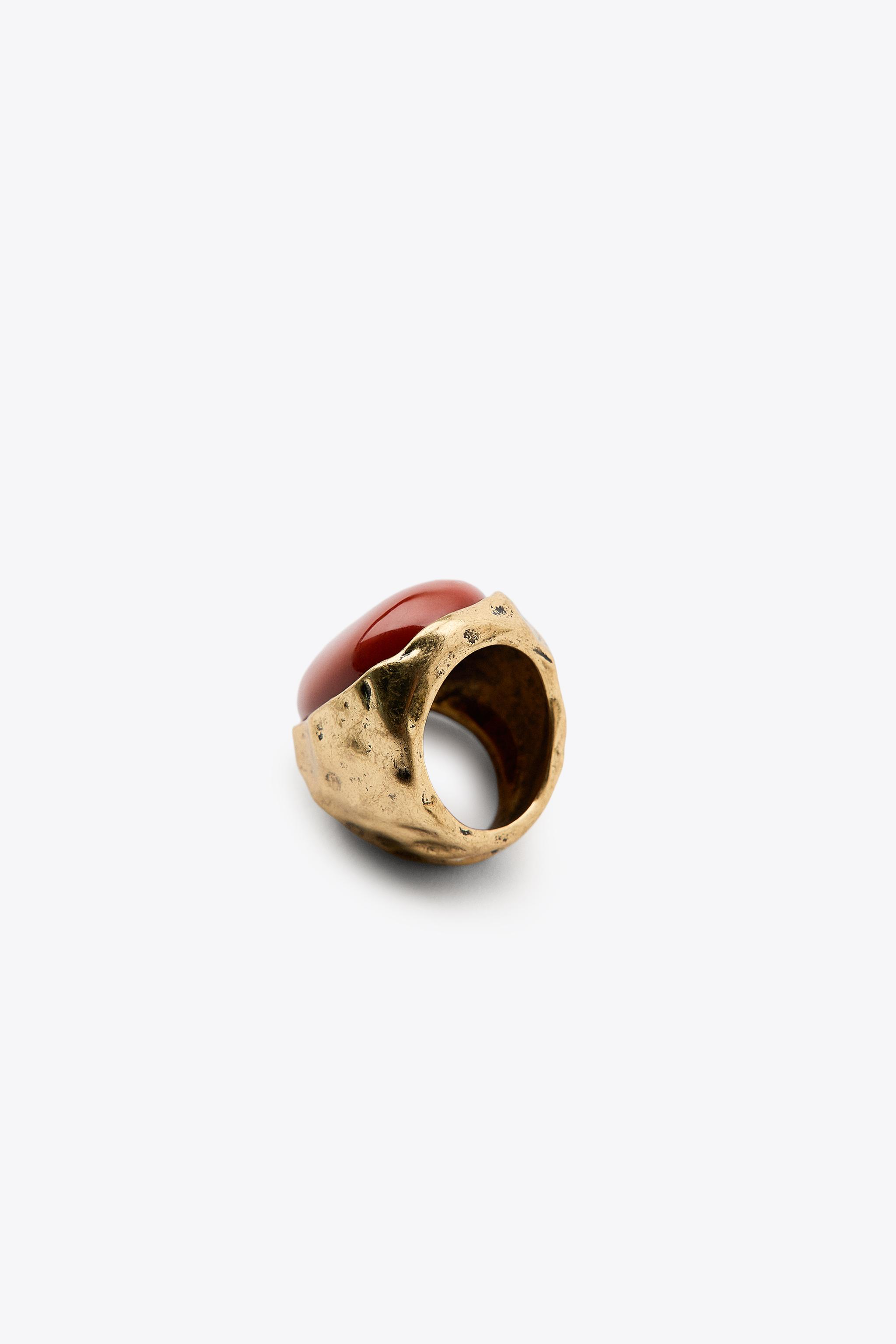 ★ドイツ発*ZARA*新作*Origins-ストーンリング/GOLD★ ストーン付きシグネットリング - ゴールド | ZARA Japan / 日本
