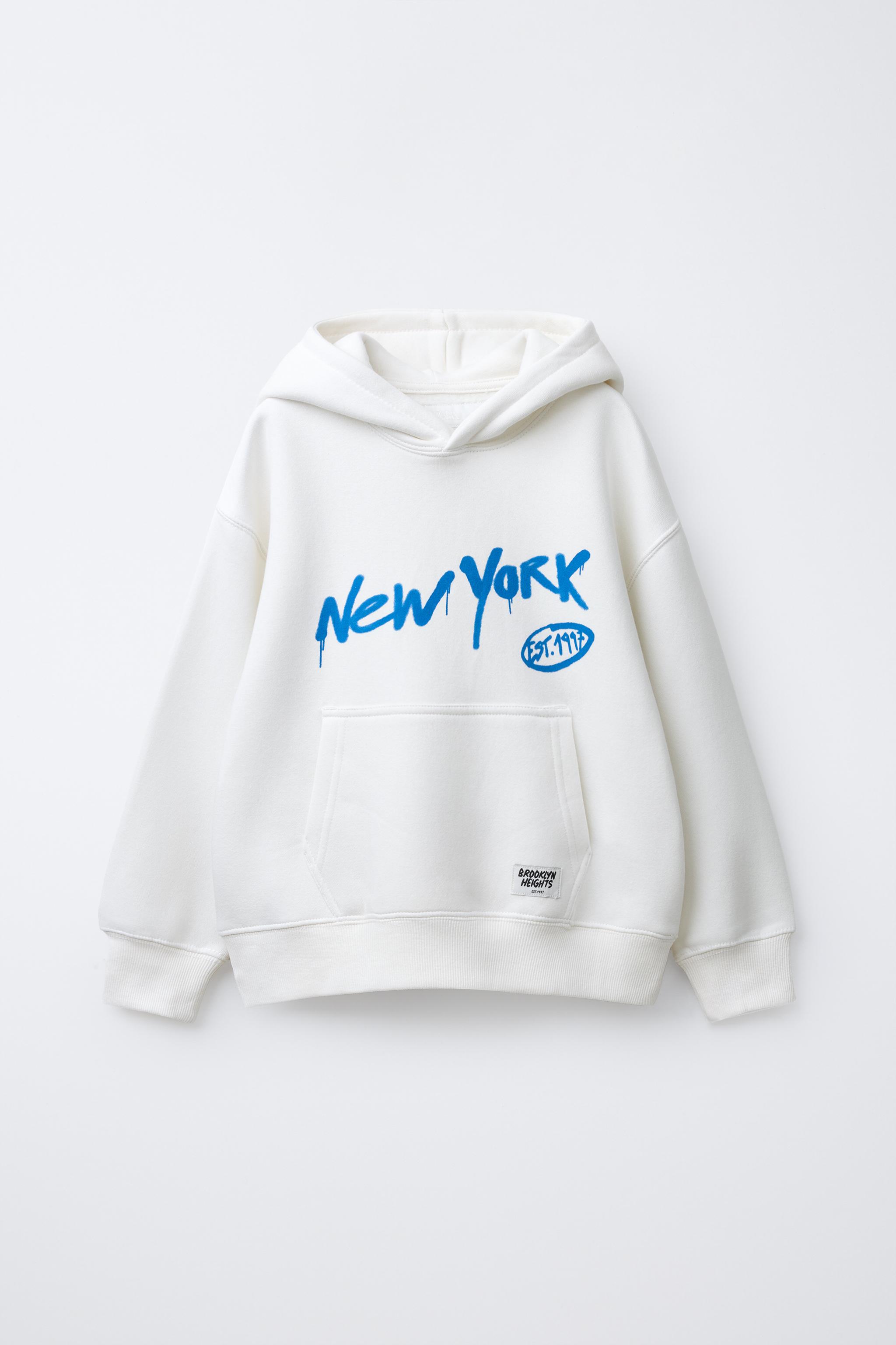 PRINTED HOODIE SWEATSHIRT - Ecru | ZARA United States
