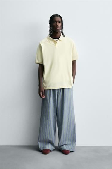 STRIPED OVERSIZE FIT TROUSERS - Blue by Zara - Image 0