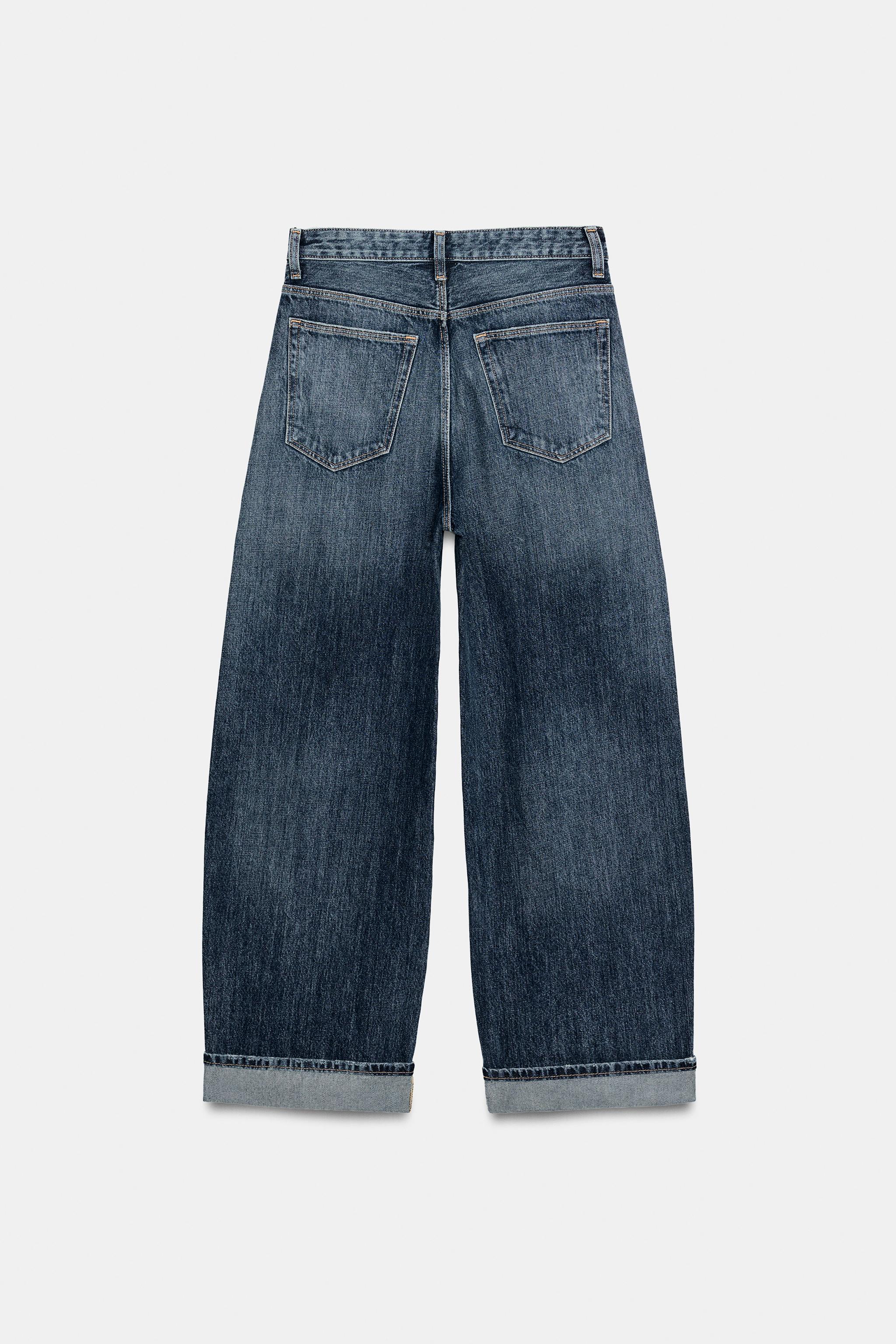 TRF MID-RISE BAGGY FOLDED JEANS