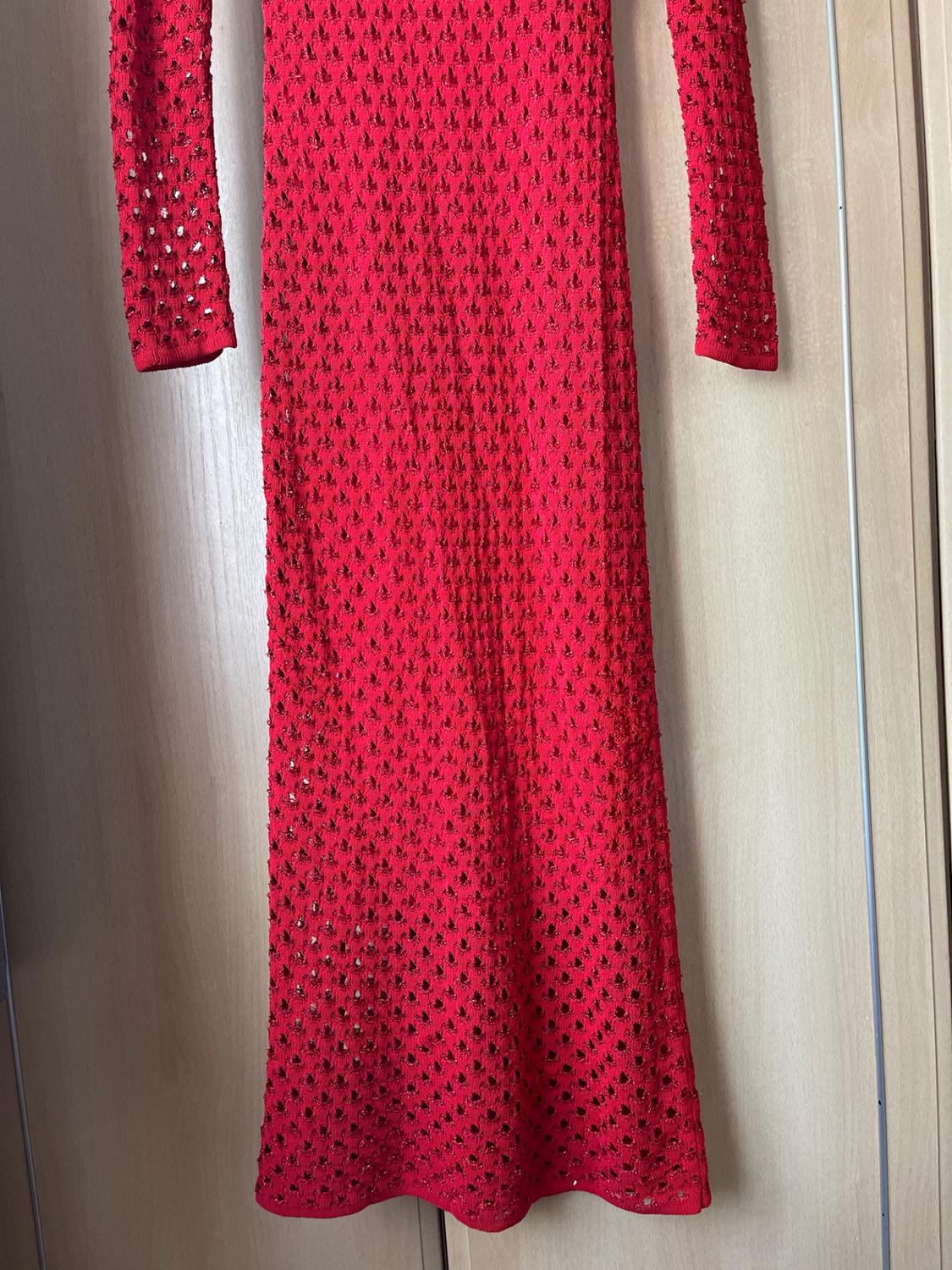 LONG OPEN KNIT DRESS - Image 5