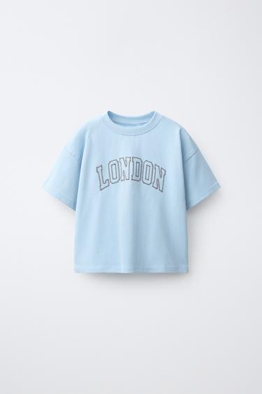 CITY EMBROIDERY T-SHIRT - Light blue by Zara