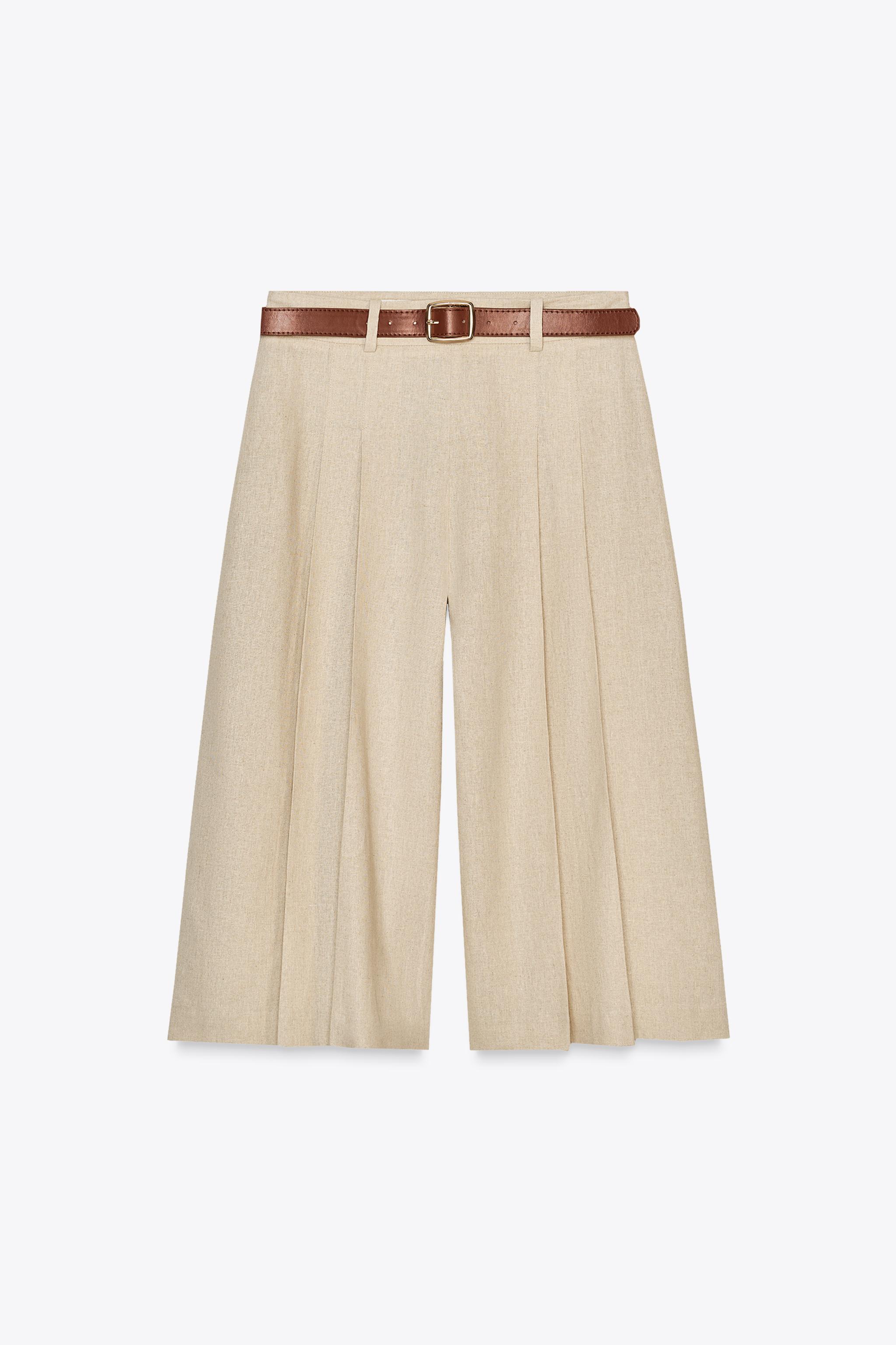 【ZARA】ロング丈チェーンベルトバミューダパンツ| 2143/721/800 ロング丈バギーデニムバミューダパンツ - カーボングレー | ZARA
