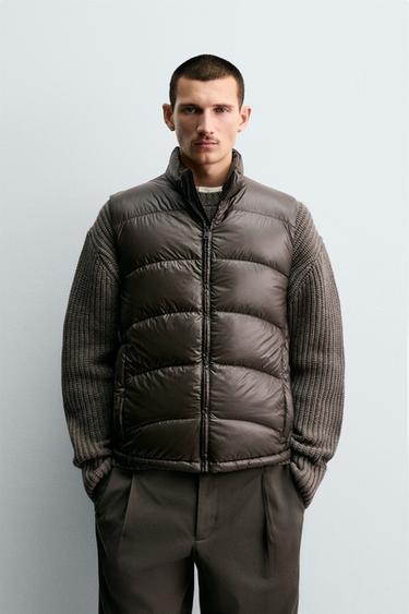 WATER REPELLENT ПУХОВИЙ ЖИЛЕТ ЗІ 100% ПУХУ - Шоколадний Zara