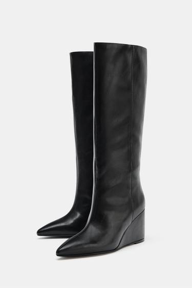 WEDGE HEEL BOOTS - Black by Zara