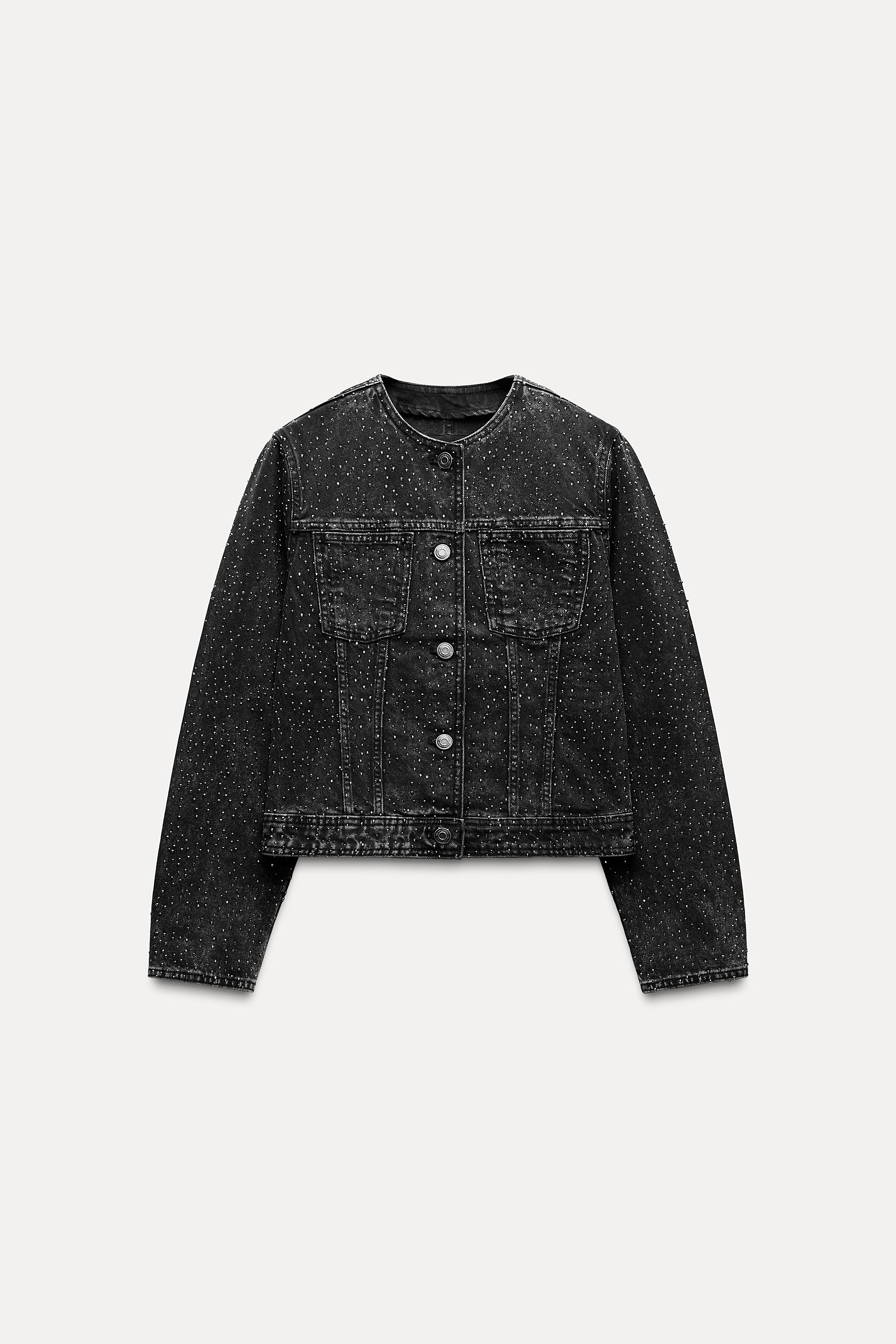 ラインストーン付きデニムジャケット ZW COLLECTION - グレー | ZARA Japan / 日本