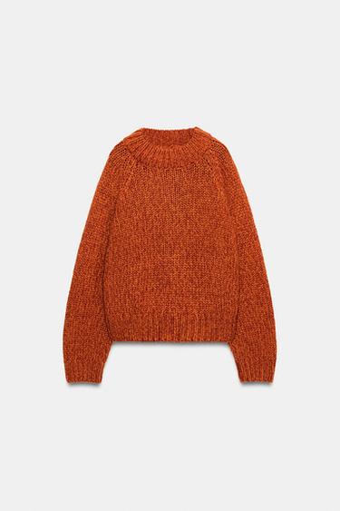 JERSEY PUNTO MANGA LARGA - Naranja oscuro de Zara - Imagen 0