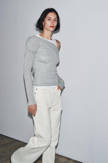 ASYMMETRIC LAYERED-EFFECT T-SHIRT - Grey marl by Zara - Image 0