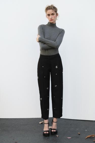 JEWEL BEAD TROUSERS - Black by Zara - Image 0