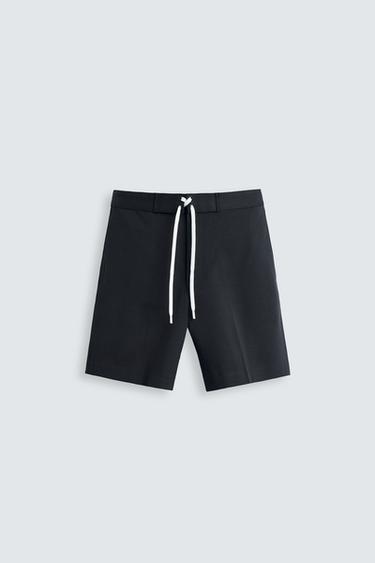 BERMUDA REGULAR FIT CORDÓN - Marino de Zara