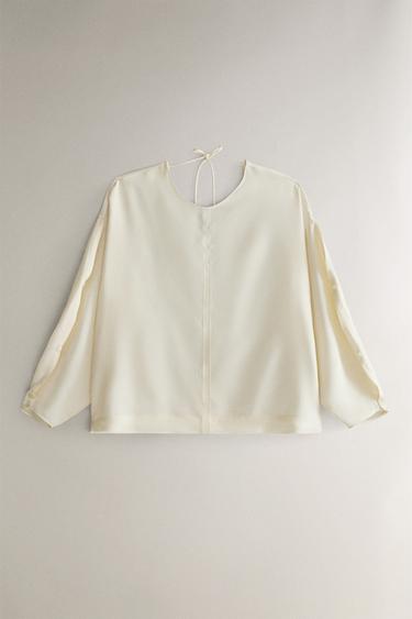 ルーズフィット サテンシャツエクリュ0Zaraのルーズフィット サテンシャツ - エクリュ - 画像 0