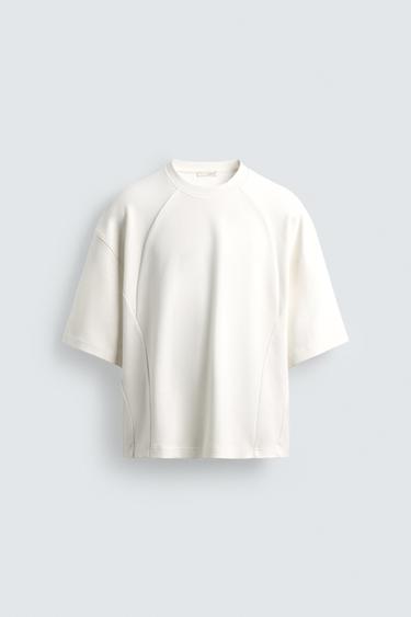 CAMISETA BOXY FIT COSTURAS  LIMITED EDITION - Blanco de Zara