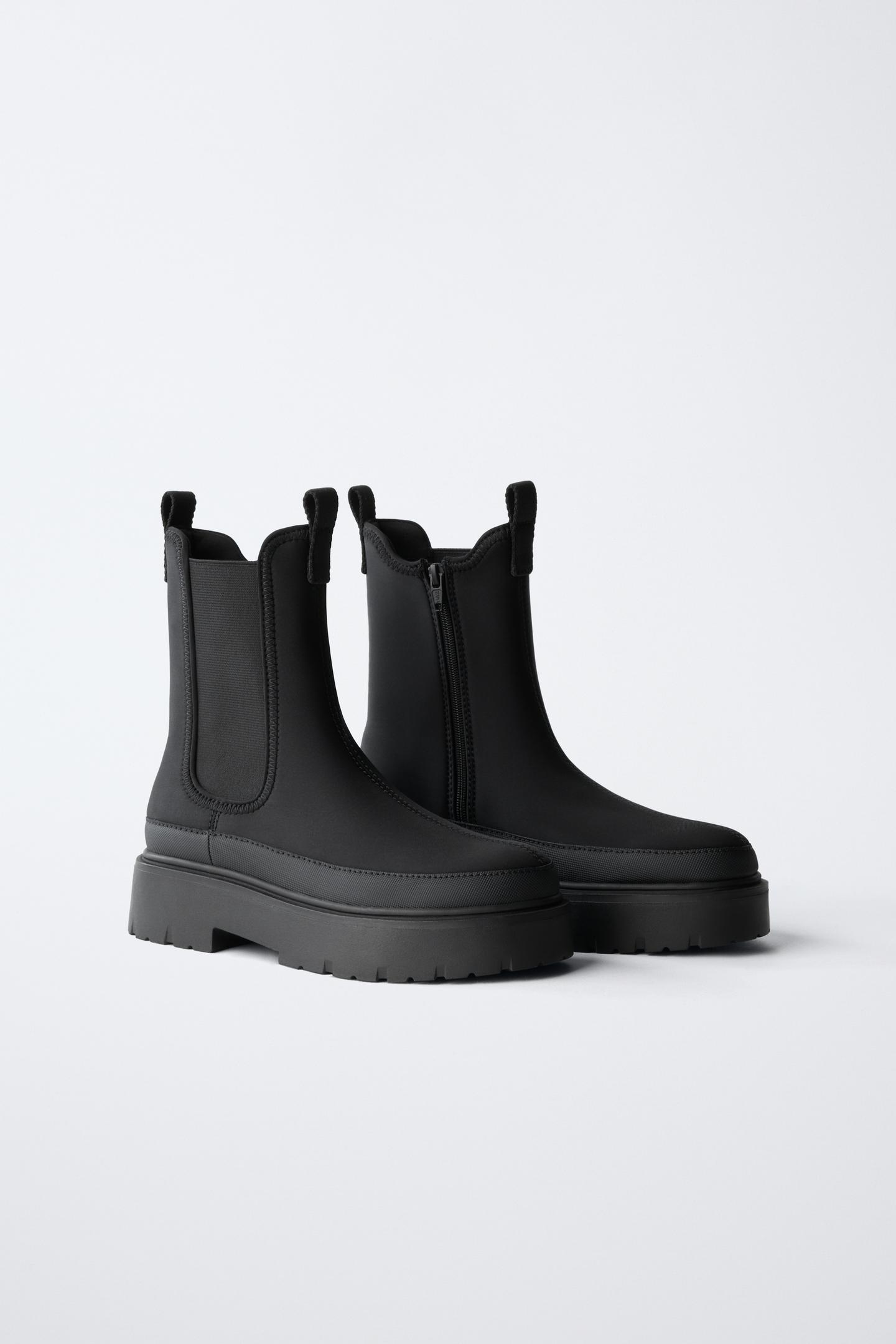 Детские ботинки Zara Neoprene Chelsea, цвет: Чёрный — фото 2