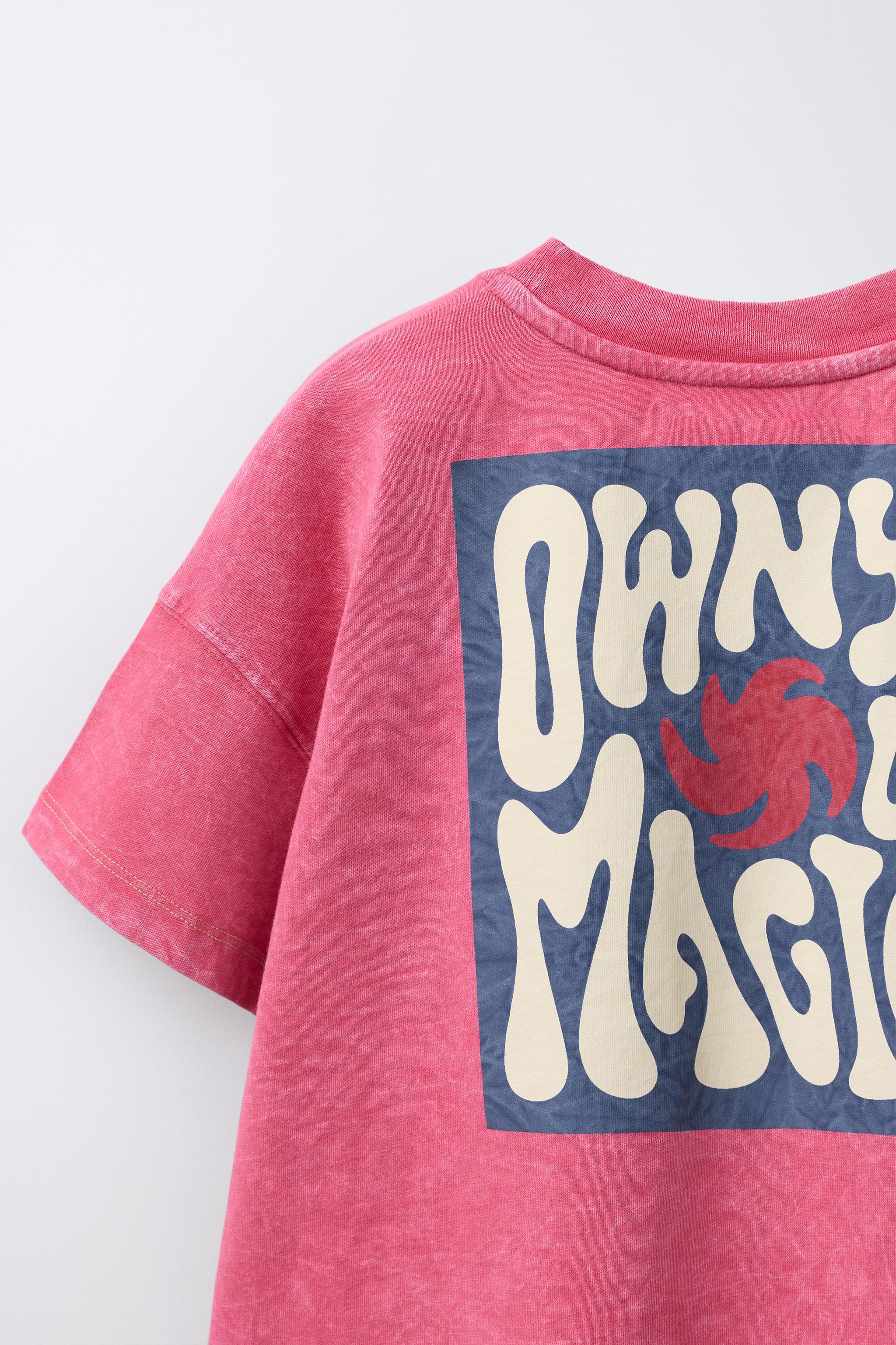 WASHED EFFECT FELPA POCKET PRINT T-SHIRT