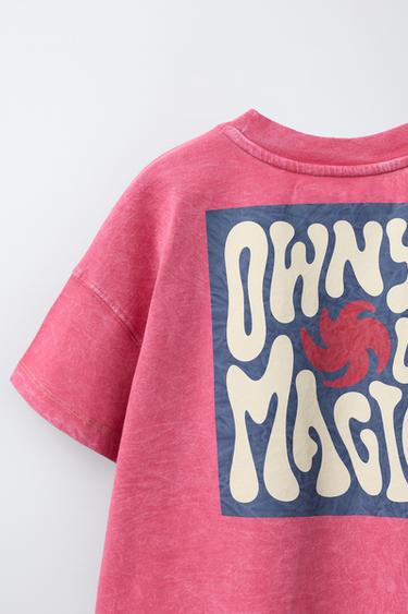 FADED-EFFECT SWEATSHIRT WITH PRINTED POCKET - Pink marl by Zara - Image 3