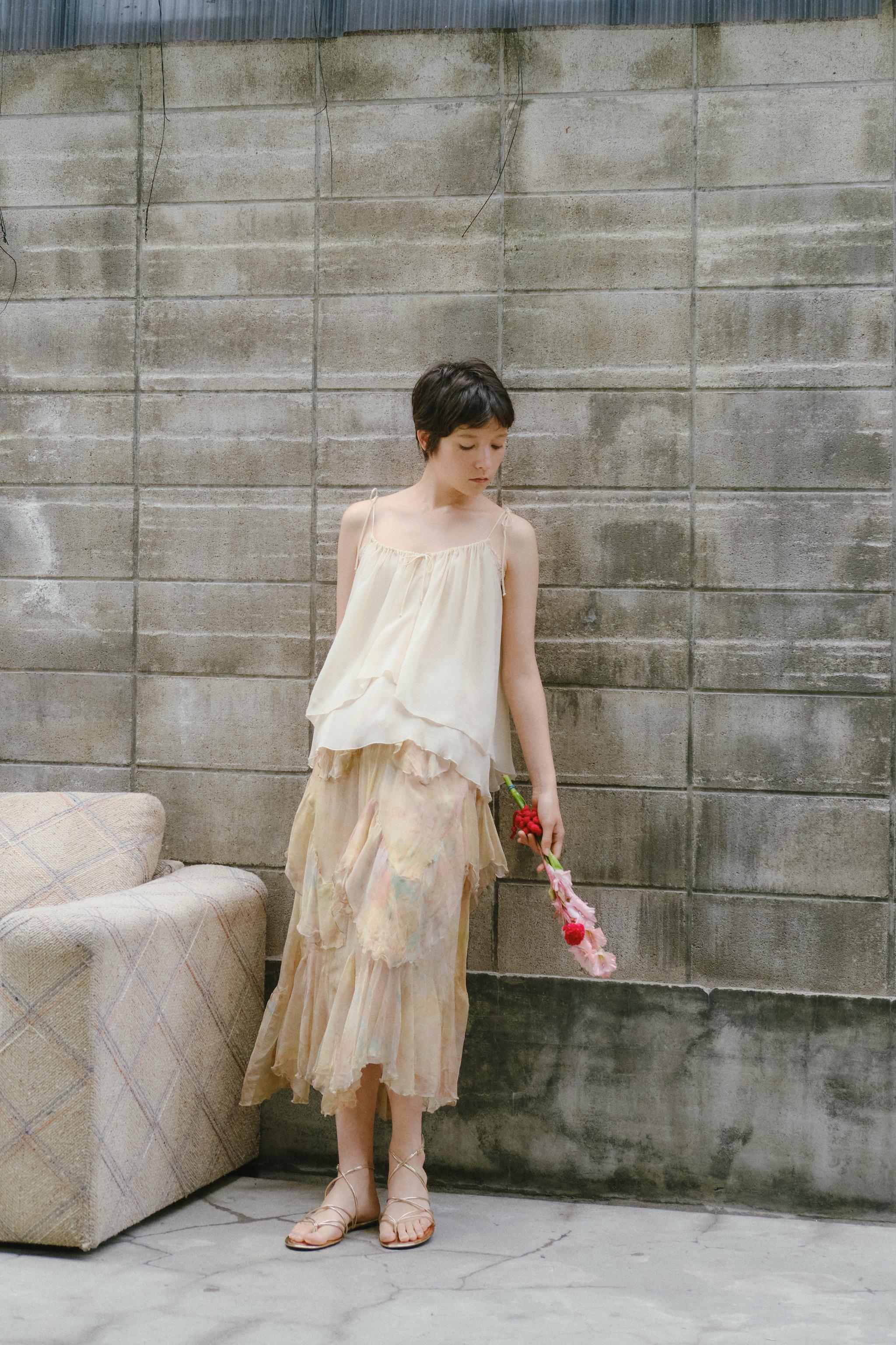 トップス MI 50%OFF【CAMBIO(カンビオ)】Silky Denim Three quarter sleeve