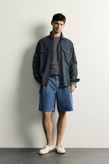 Camisa de lino 100% corte relajado