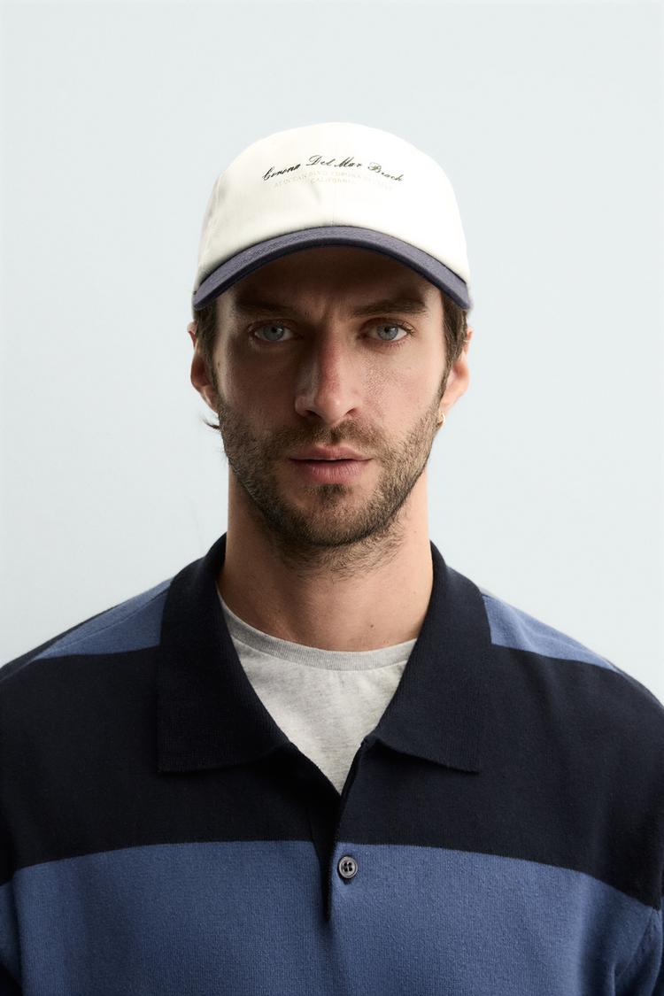 COMBINATION EMBROIDERY CAP Ecru ZARA Thailand