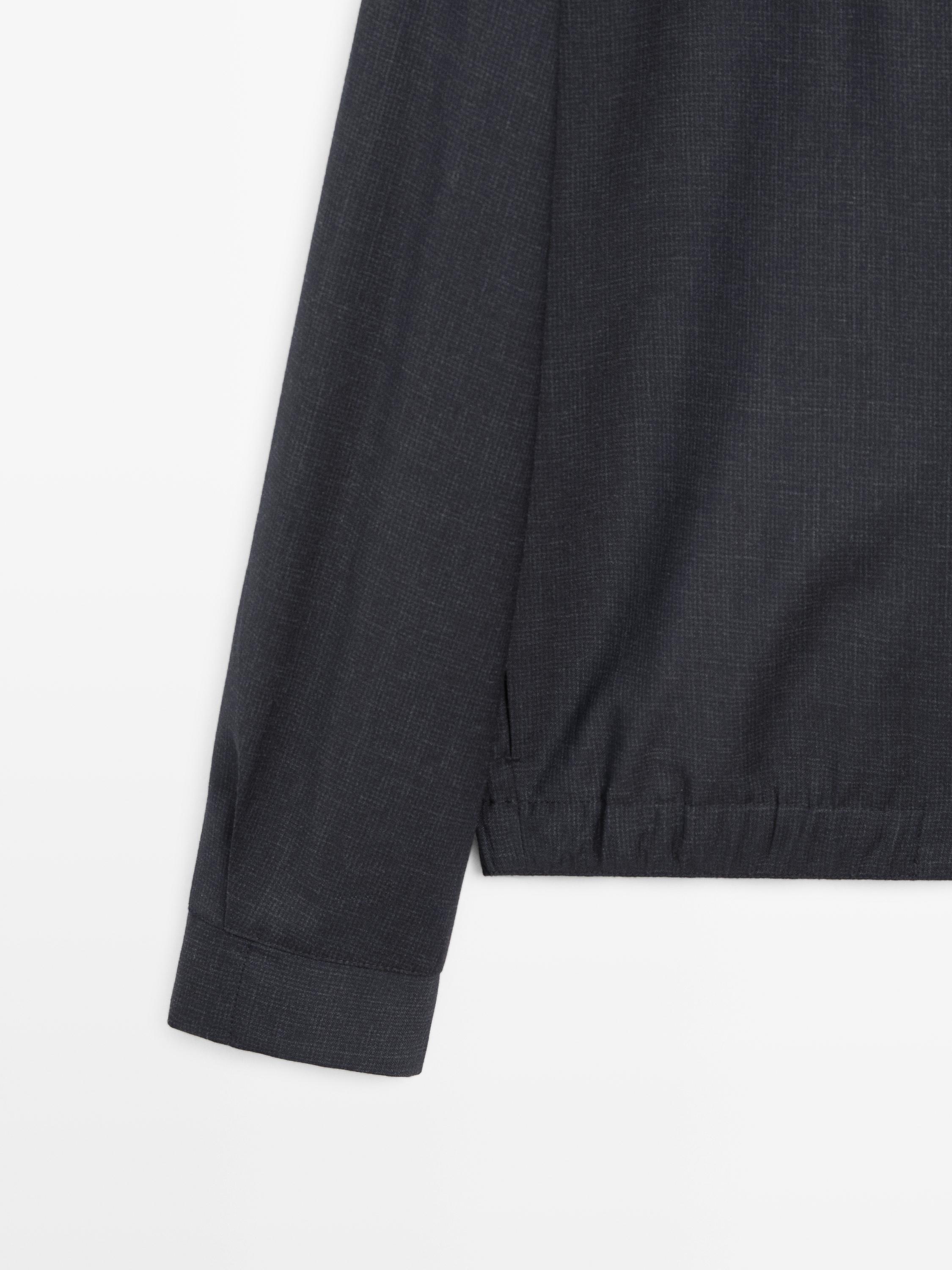 Blouson pied-de-poule laine