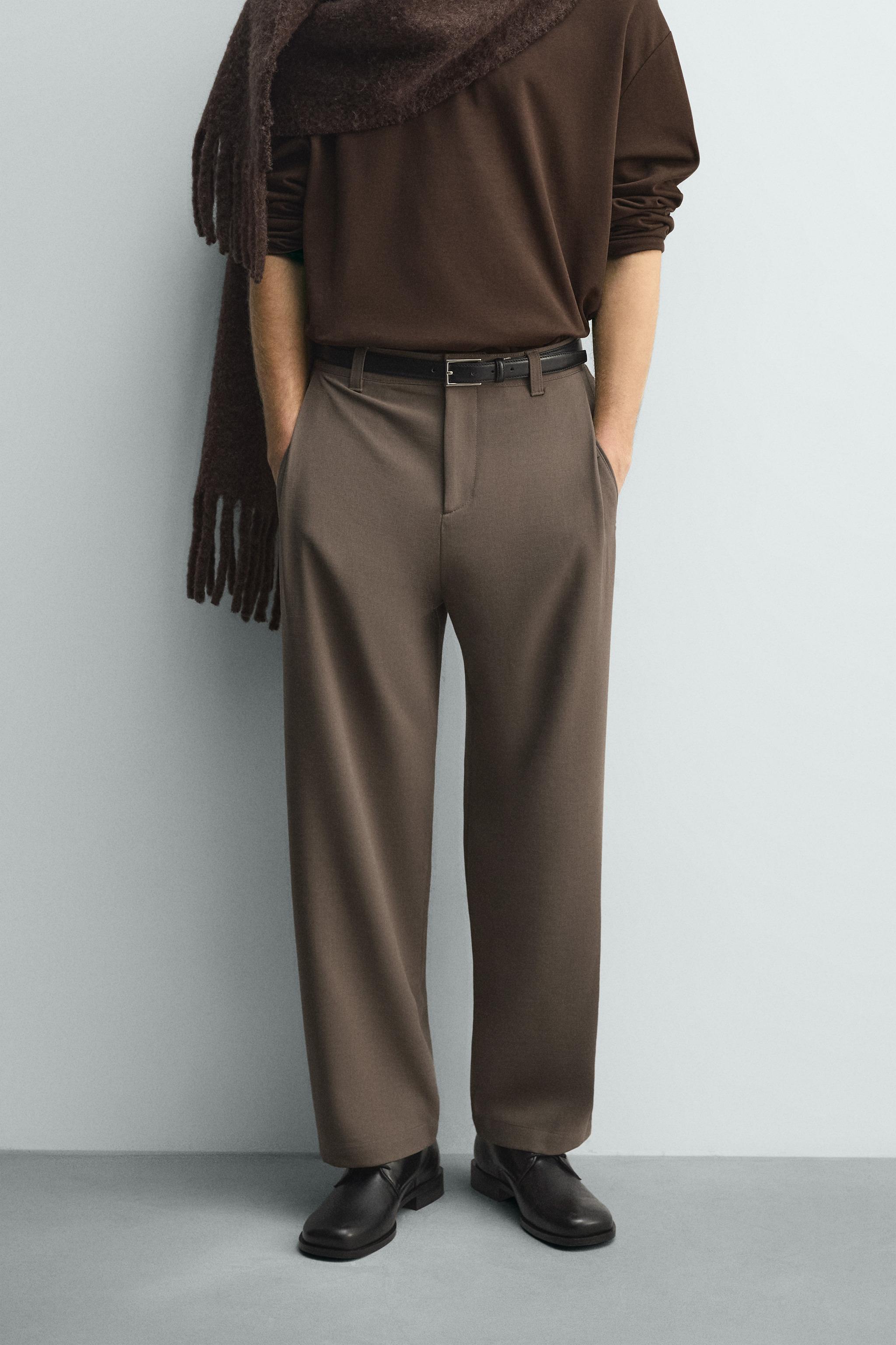 RELAXED FIT PLEATED PANTS - Sand | ZARA United States