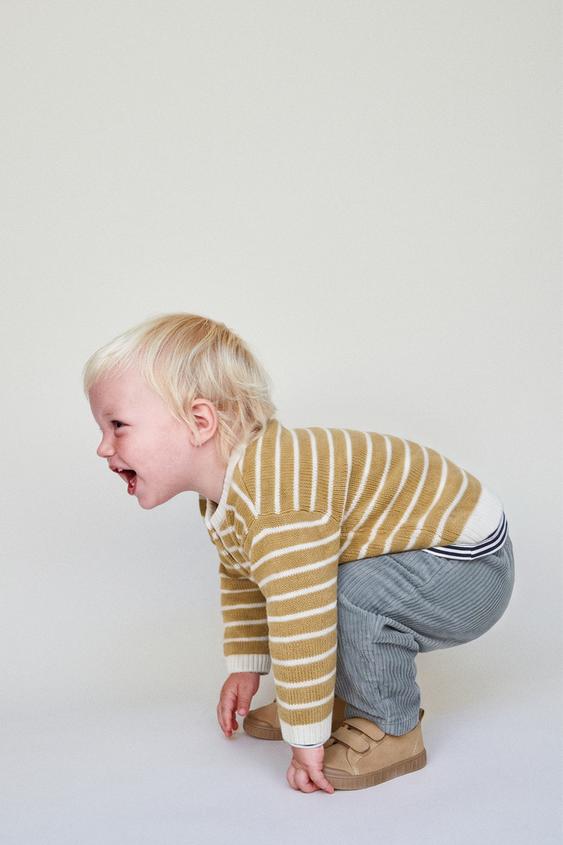 STRIPED KNIT JUMPER - Ochre by Zara - Image 0