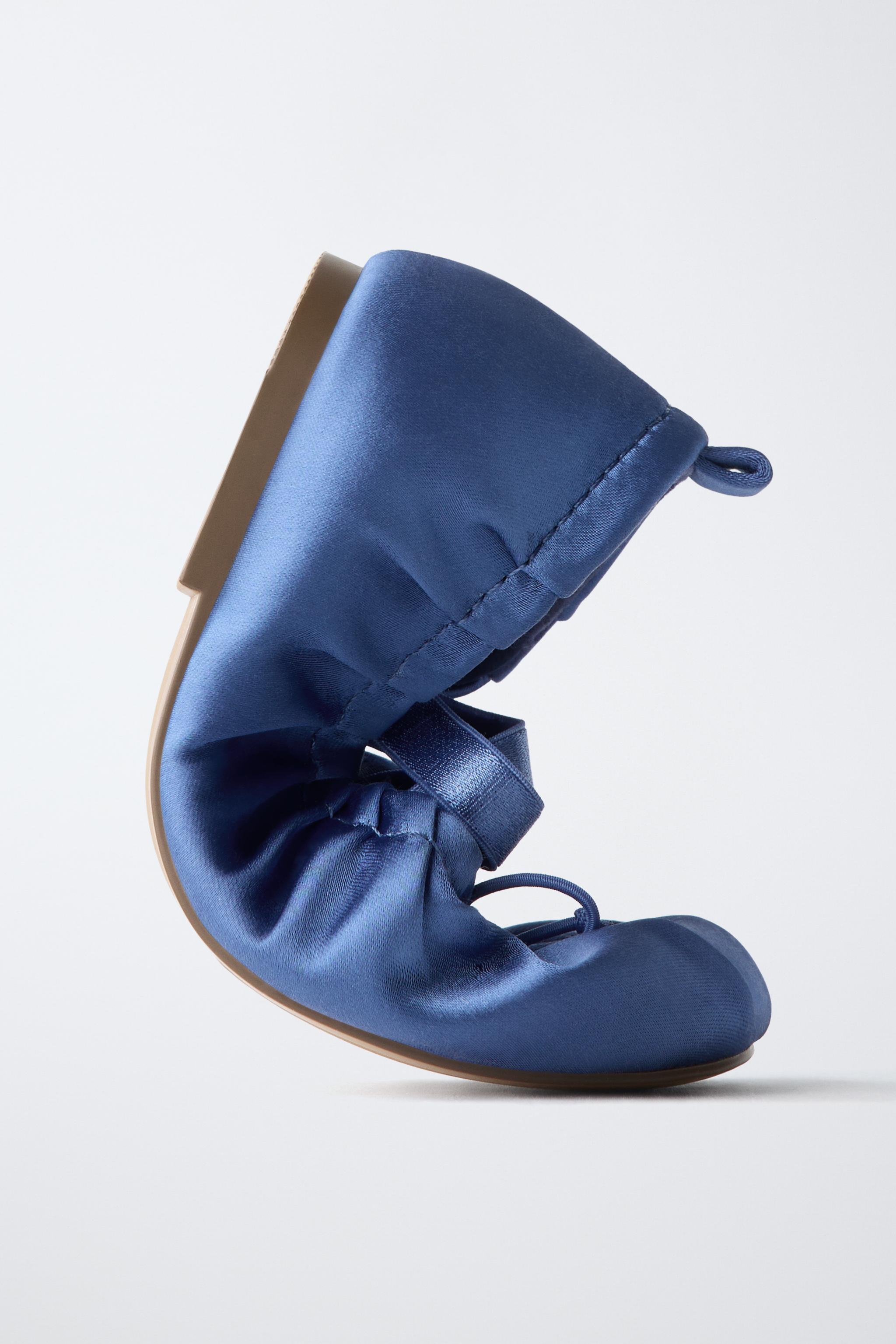 Обувь Zara SATIN-EFFECT BALLET FLATS — фото 3