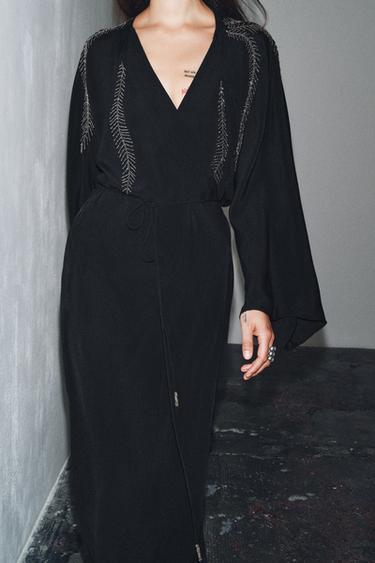 ZW COLLECTION BEADED EMBROIDERED DRESS - Black by Zara - Image 4