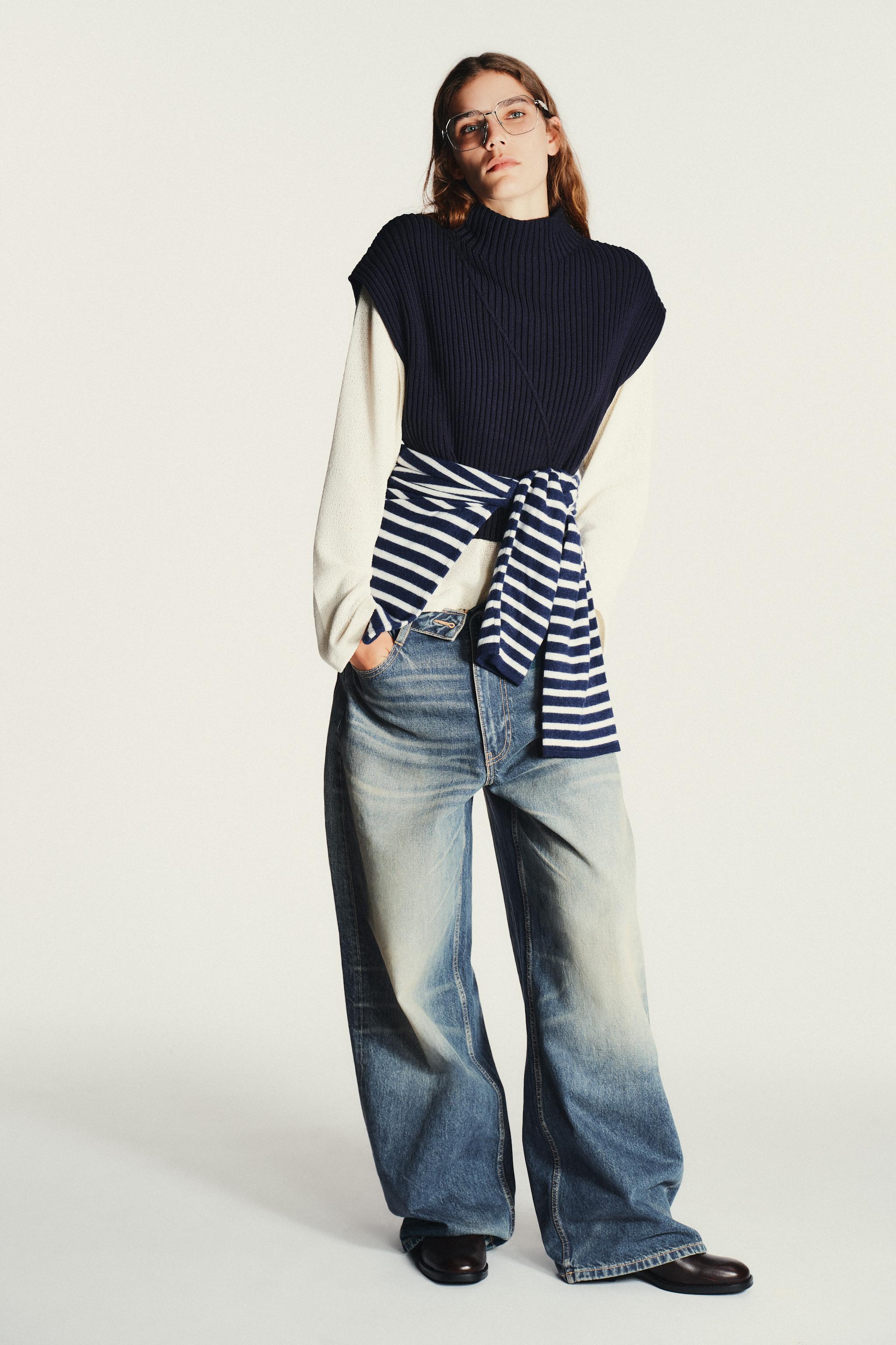 ネイビー リブ編みベスト Forever21 ネイビー ジッパー付き ベスト - メルカリ
