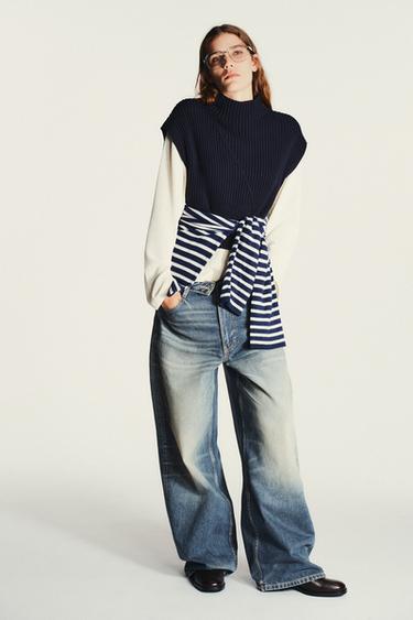 CHALECO PUNTO RIB - Marino de Zara - Imagen 0