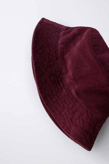 CHAPEAU BOB EN VELOURS CÔTELÉ - Bordeaux de Zara - Image 1