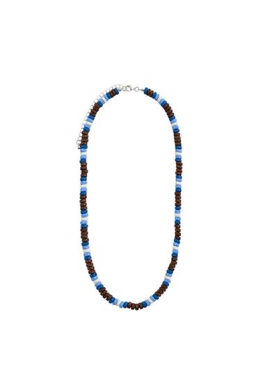 Zara STONE BEAD NECKLACE - Brown-Blue