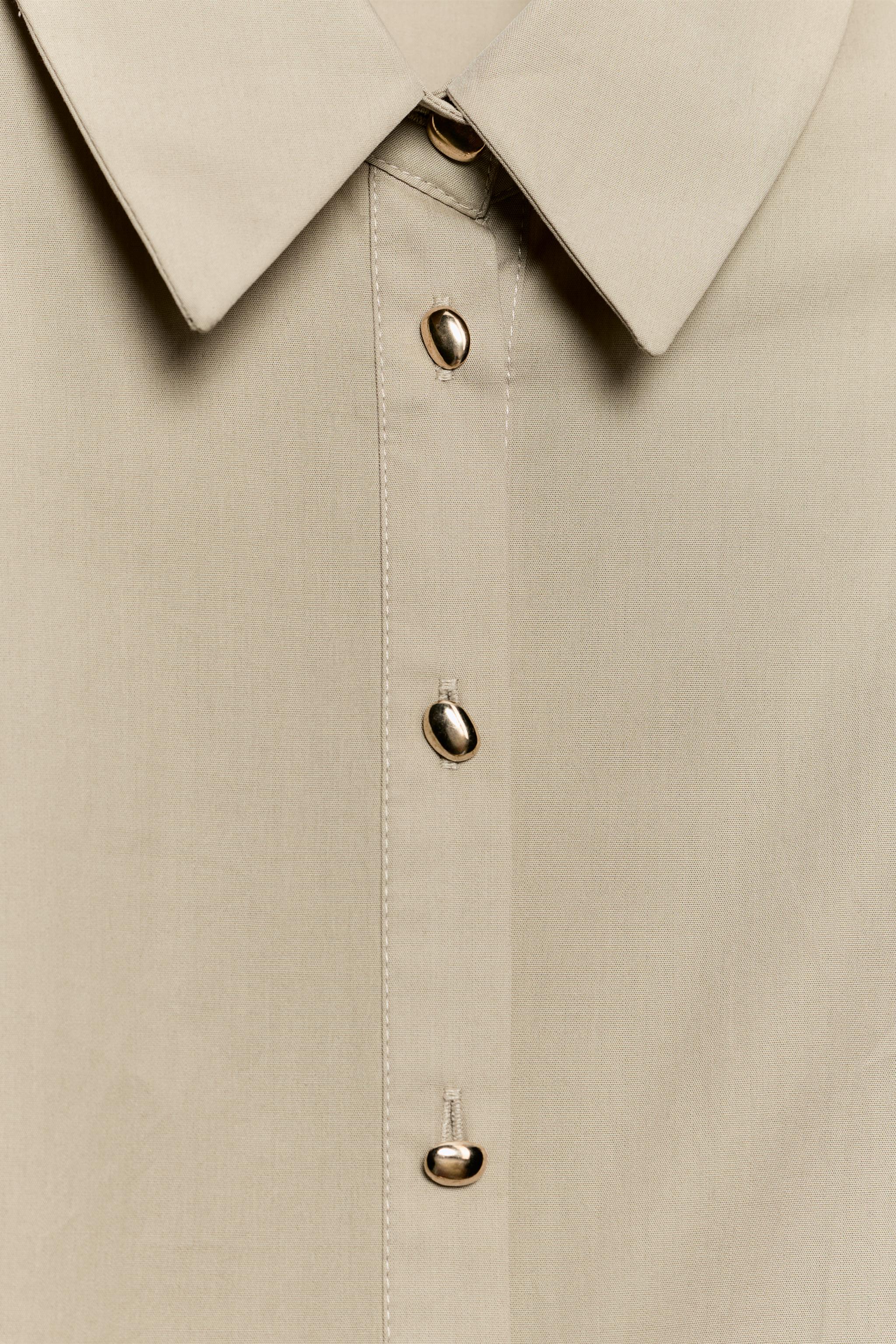 Zara Kemerli Poplin Midi Elbise görsel 8