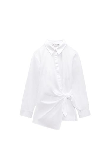 POPLIN WRAP SHIRT