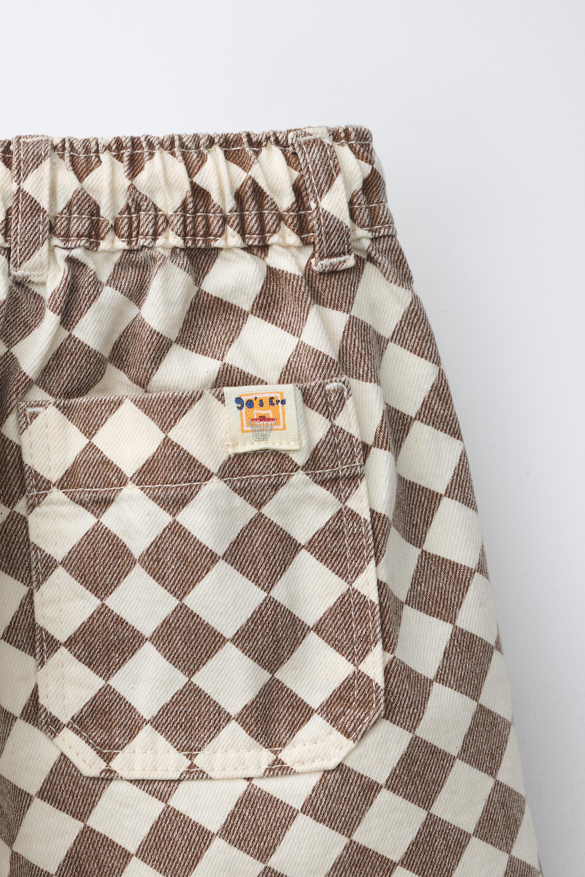 Детские шорты Zara CHECKERED TWILL SHORTS — фото 5