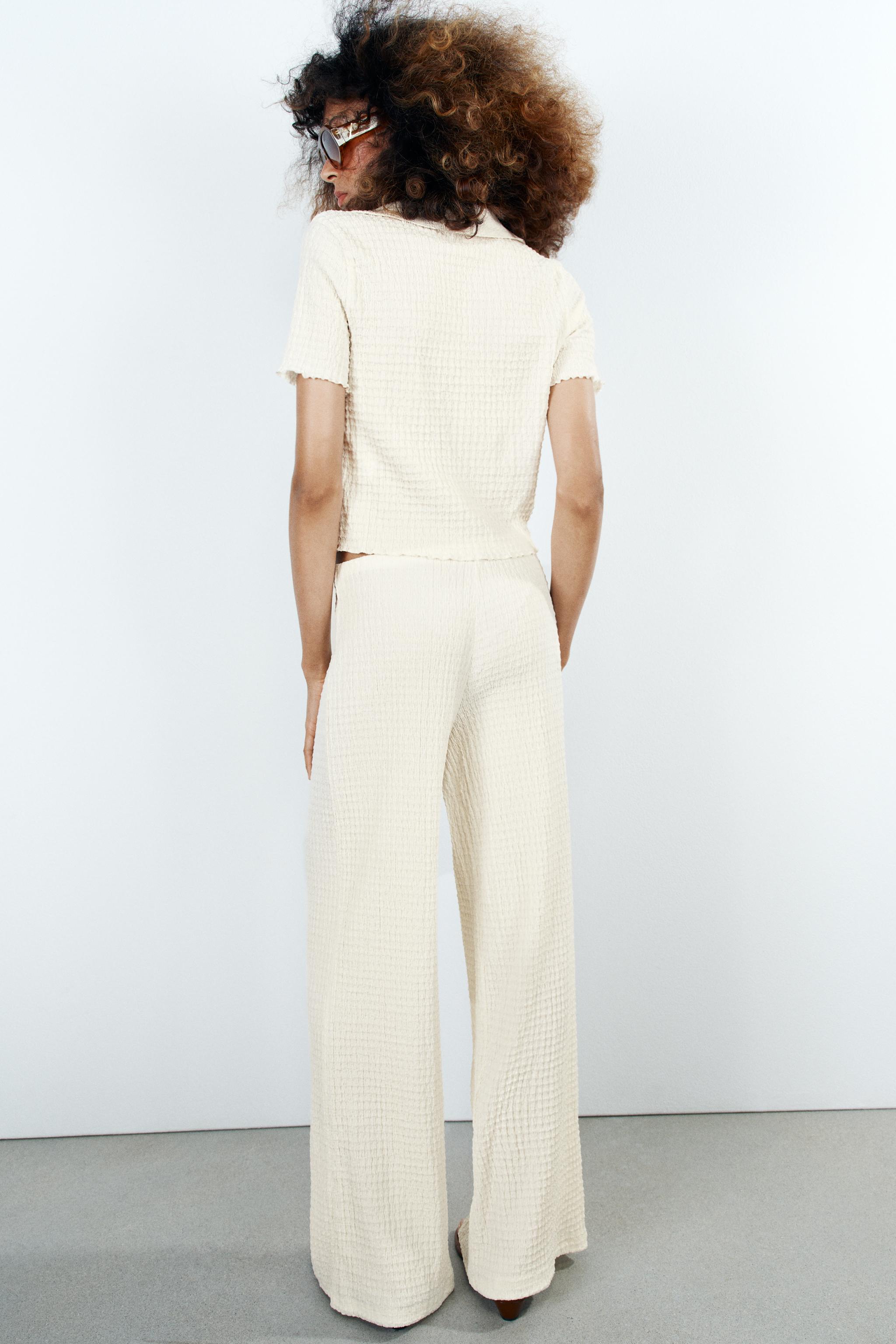 TEXTURED STRAIGHT LEG PANTS - thumbnail 4