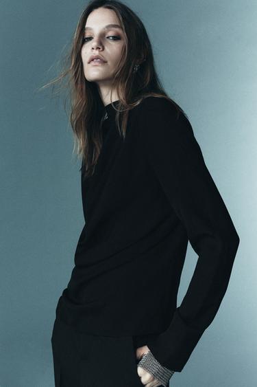 DRAPED LIMITED EDITION BLOUSE - Black by Zara