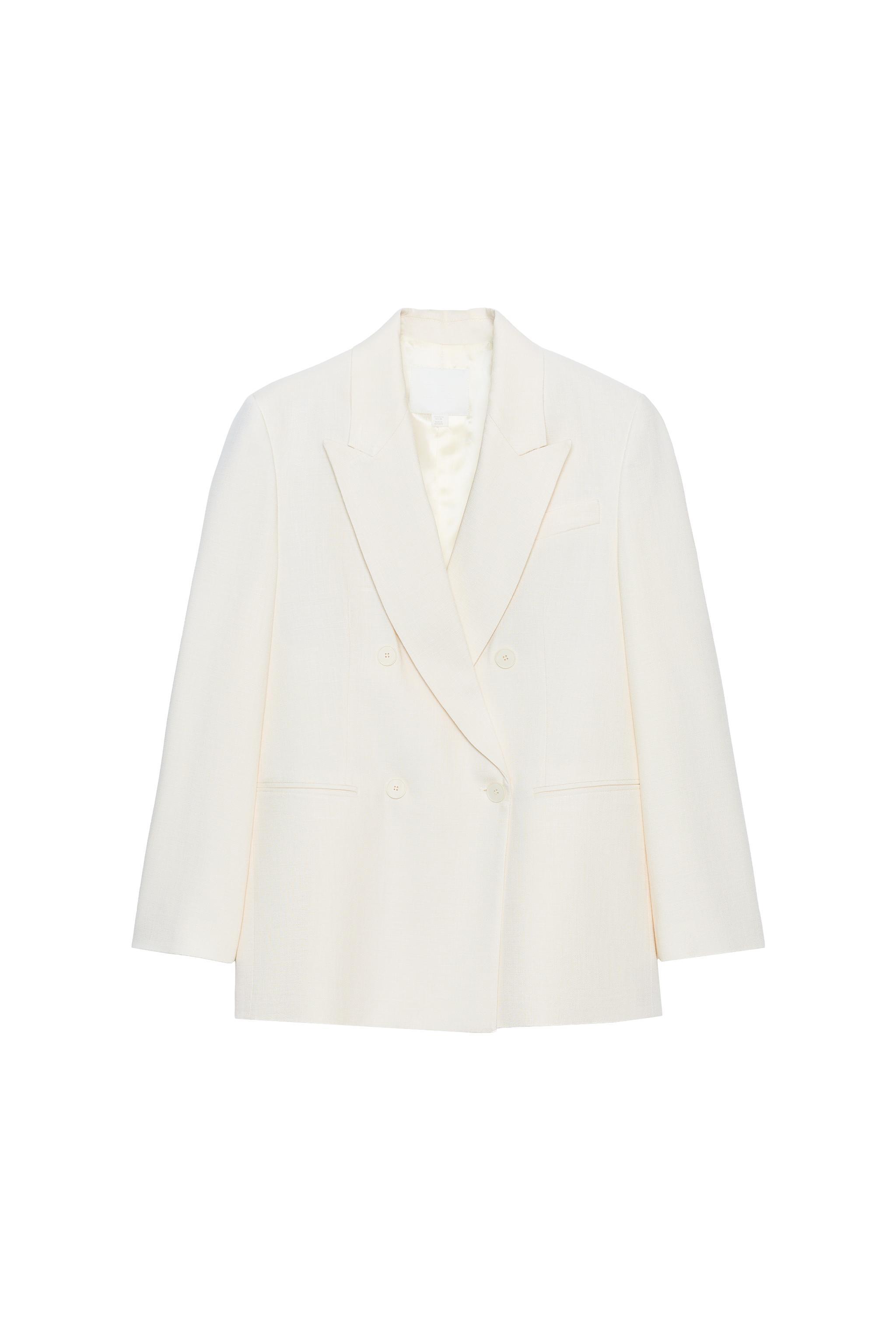 ZW COLLECTION OVERSIZED DOUBLE BREASTED BLAZER - Ivory | ZARA ZW COLLECTION OVERSIZED DOUBLE BREASTED BLAZER - Ivory | ZARA