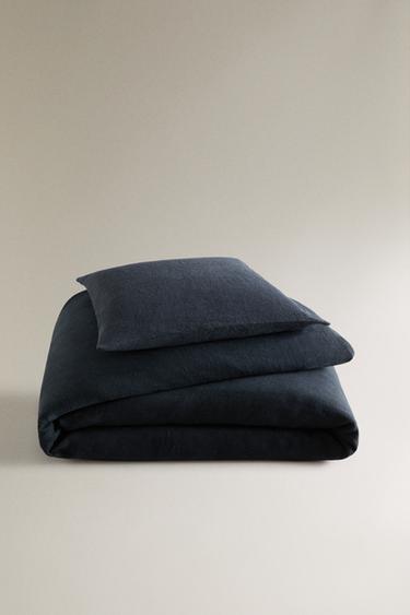 WASHED LINEN BEDSPREAD (400 GXM²) - Blue by Zara
