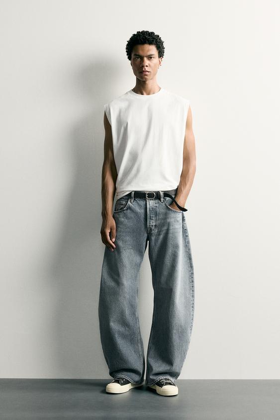 JEANS BARREL FIT - E kaltër e zbehtë nga Zara - Imazh 0