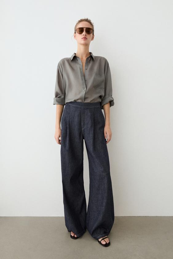Cotton Pleated Semi-Jogger Pants from Zara - $130