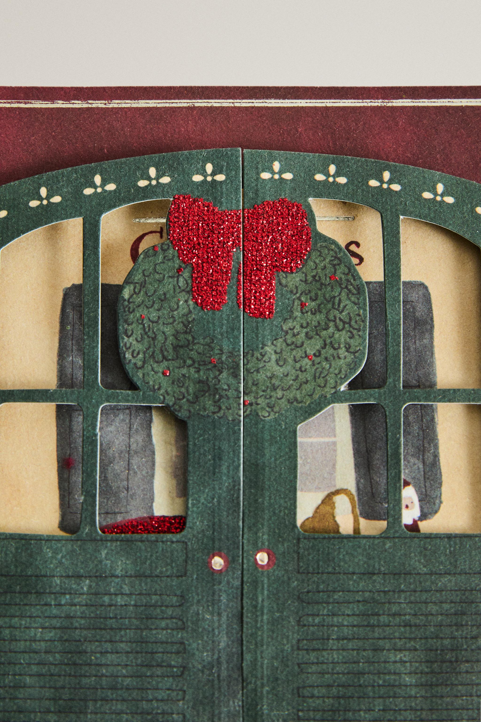 ENSEMBLE CARTE POSTALE ET POCHETTE ENFANT NOËL SOURIS
