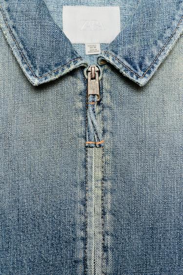 VESTE EN JEAN TRF ZIPPÉE - Bleu marine de Zara - Image 5