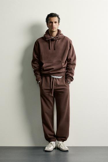 BASIC RELAXED FIT HOODIE - Brown by Zara - Image 0