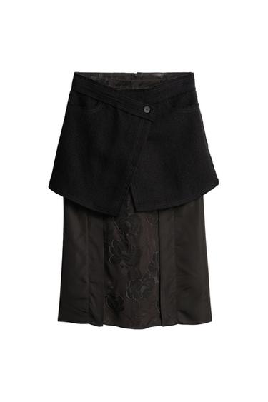 Zaras KOMBINERAD AVTAGBAR KJOL LIMITED EDITION - Svart