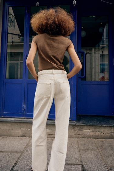 T-SHIRT MINIMAL MANCHES COURTES - Marron clair de Zara - Image 3