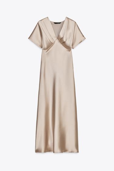 ROBE MI-LONGUE SATINÉE - Cave de Zara - Image 5