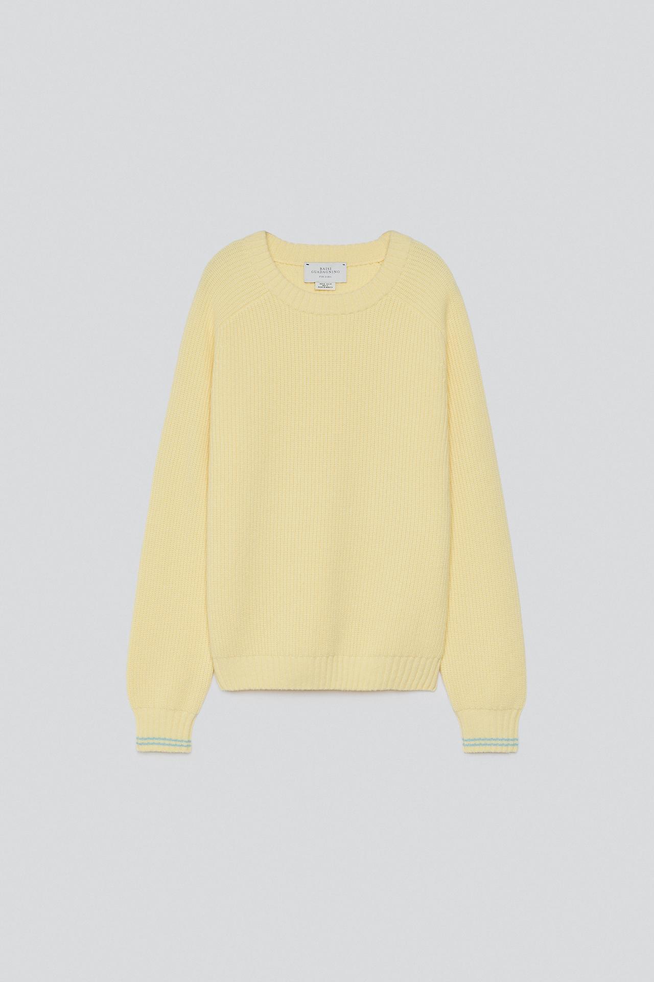 100% CASHMERE JUMPER — Yellow